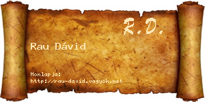 Rau Dávid névjegykártya